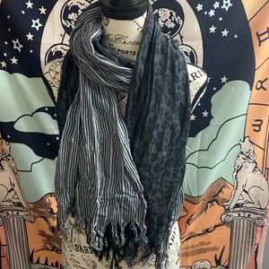 Leopard and Lined Print Scarf